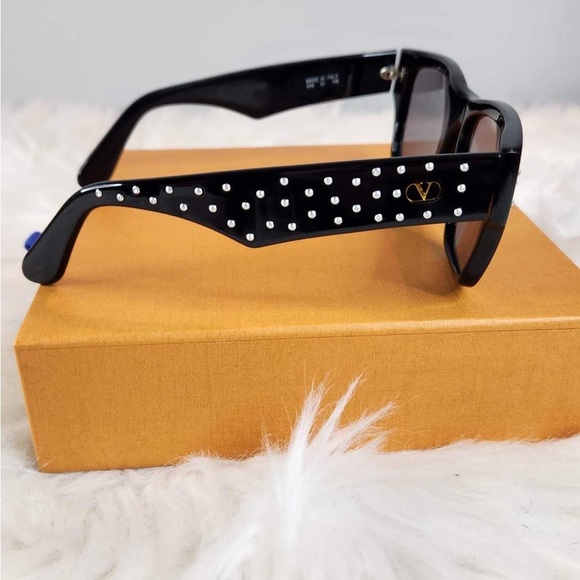 ?VALENTINO Black Studded Wayfarer Sunglasses? main image 8